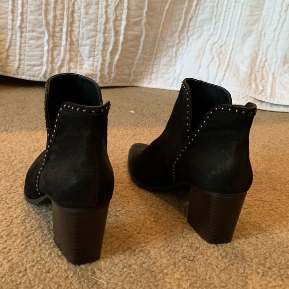 Sole Society Black Studded Faux Suede Booties - Picture 8 of 12